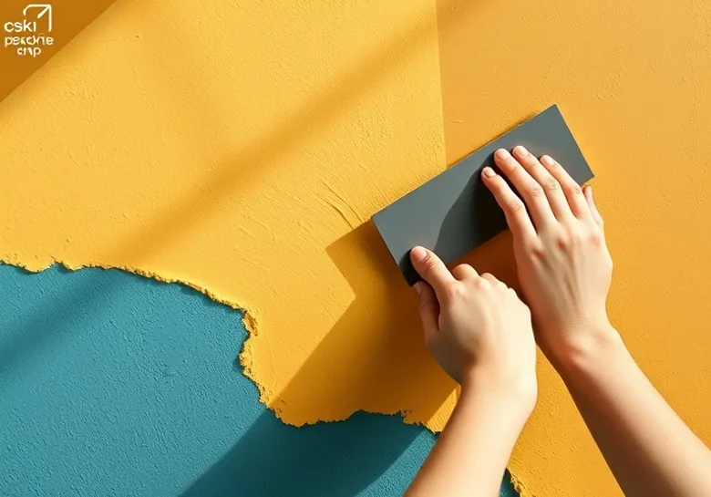 Application d'un enduit décoratif à la lisseuse sur un mur